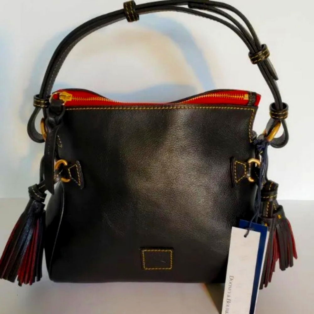 Dooney & Bourke black Florentine medium satchel, shoulder bag/purse.
